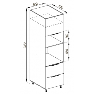 Секція 60 пенал ДШ п/мікр 920 Кухня Мілана
