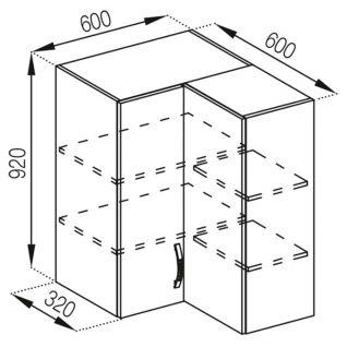 Секция 60х60В 920 кут прям Кухня Оля 1 категории