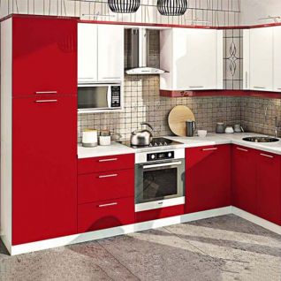 Кухня Комфорт - Эко(ЕКО) Красная + белый 1 метр погонный  фабрики Кухни Комфорт Мебель
