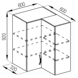 Секция 60х60В 920 кут прям Кухня Оля 2 категории