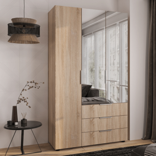 Шкаф 3Д3Ш Версаль (Гелар) Дуб сонома (2 Зеркала маленьких) Феникс