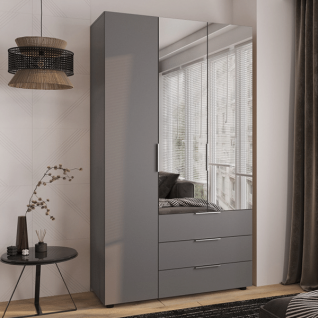 Шкаф 3Д3Ш Версаль (Гелар) Графит (2 Зеркала маленьких) Феникс фабрики Феникс Корпус