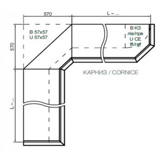 Карниз 57х57 Кухня Валенсия