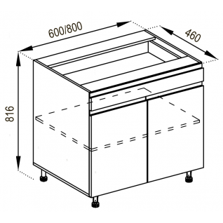 Секция 60НДШ LUX Кухня Тина