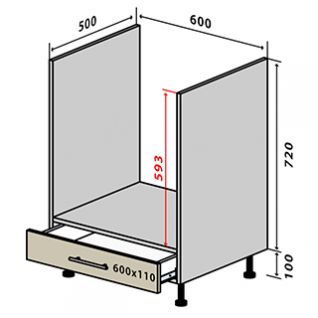 №12 Секция 60 низ духовка Кухня МоДа Люкс
