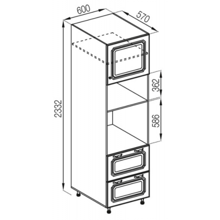 Фото Секция 60 пенал ДШ п/микр 920 FAVORIT Кухня Валенсия