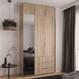 Шафа 3Д3Ш Версаль (Гелар) Дуб сонома (1 Дзеркало велике) + Антресоль Фенікс Шафа 3Д3Ш Версаль (Гелар) Дуб сонома (1 Дзеркало велике) + Антресоль Фенікс