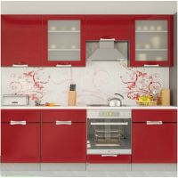 Кухня Кармен Красный 1 метр погонный Мебель Сервис