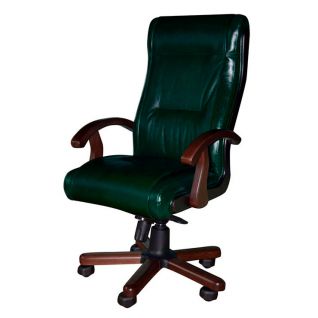 Кресло CHESTER EXTRA кожа люкс LE-13 цвет Зеленый дерево т. орех 1.031 фабрики Примтекс плюс