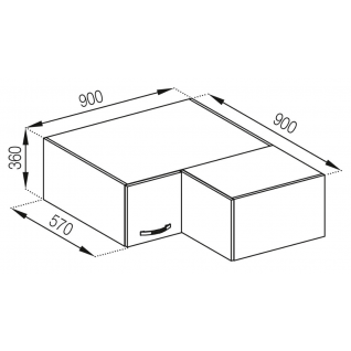 Секция 90х90А кут прям Кухня Оля 2 категории