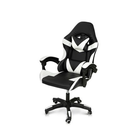 Фото Стілець комп'ютерний Слім чорний/білий Office Мікс Меблі