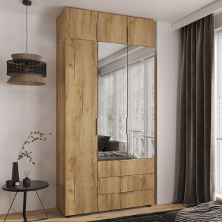 Шафа 3Д3Ш Версаль (Гелар) Дуб крафт золотий (2 Дзеркала маленьких) + Антресоль Фенікс Шафа 3Д3Ш Версаль (Гелар) Дуб крафт золотий (2 Дзеркала маленьких) + Антресоль Фенікс