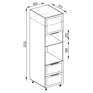 Секція 60 пенал ДШ LUX п/мікр 920 Кухня Анна