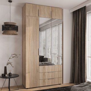 Шафа 3Д3Ш Версаль (Гелар) Дуб сонома (2 Дзеркала маленьких) + Антресоль Фенікс Шафа 3Д3Ш Версаль (Гелар) Дуб сонома (2 Дзеркала маленьких) + Антресоль Фенікс