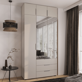 Шкаф 3Д3Ш Версаль (Гелар) Кашемир (2 Зеркала маленьких) + Антресоль Феникс