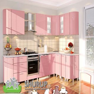 Кухня Хай-тек розовый