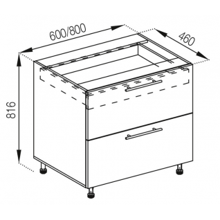 Секція 80НШ LUX Кухня Адель