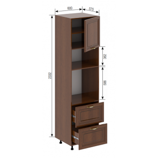 Секція 60 пенал ДШ п/мікр LUX 920 корпус Каштан Кухня Роксана