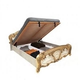 Кровать Реджина 1.6х2.0м подъемная с каркасом Радика беж/золото фабрики MiroMark