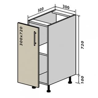 №2 Секция 30 низ дверь Кухня МоДа Люкс фабрики Vip master
