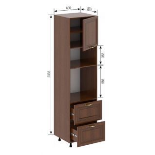 Секция 60 пенал ДШ п/микр LUX 920 корпус Белый Кухня Роксана